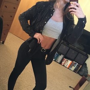 Black button up shirt